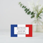 Carte de visite de professeur de langue française (Debout devant)