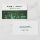 Carte de visite de professeur de maths (Devant / Derrière)