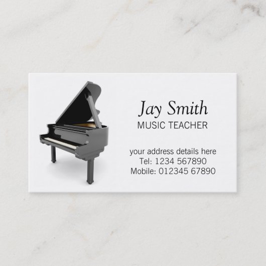 Carte de visite de professeur de musique (Devant)