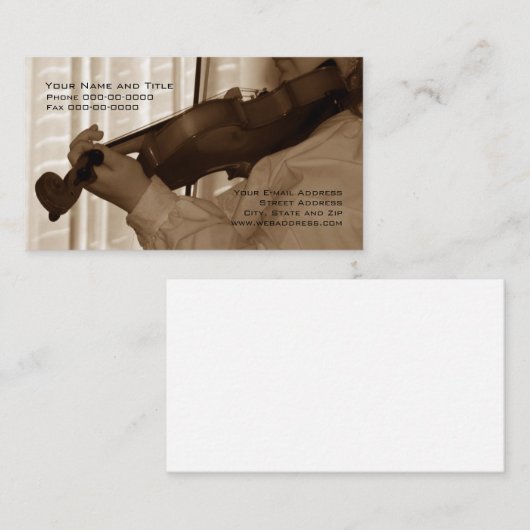 Carte de visite de professeur de musique (Devant / Derrière)