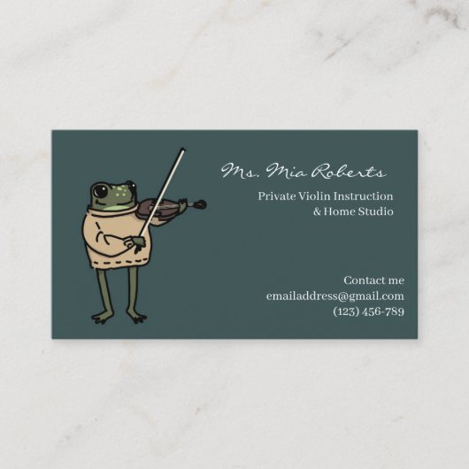 Carte de visite de professeur de musique (Devant)