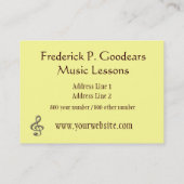 Carte de visite de professeur de musique (Dos)