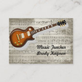Carte de visite de professeur de musique (Devant)