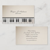Carte de visite de professeur de musique de piano (Devant / Derrière)