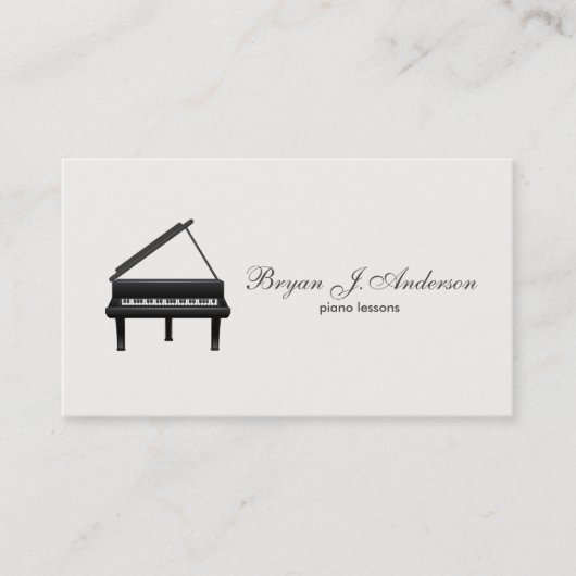 Carte de visite de professeur de musique de piano (Devant)