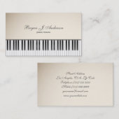 Carte de visite de professeur de musique de piano (Devant / Derrière)