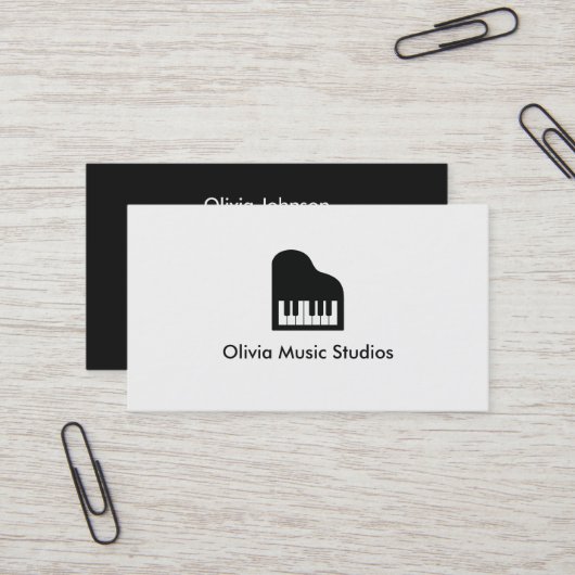 Carte de visite de professeur de musique d'icône (Devant/Arrière en situation)