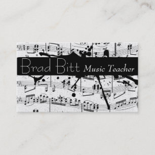 Carte de visite de professeur de musique moderne