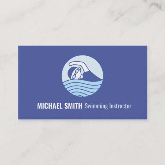 Carte de visite de professeur de natation moderne (Devant)