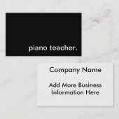 Carte de visite de professeur de piano (Devant / Derrière)