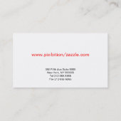 Carte de visite de professeur de piano (Dos)