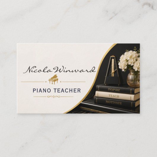 Carte de visite de professeur de piano (Devant)