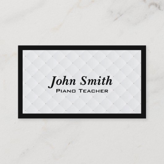 Carte de visite de professeur de piano d'édredon (Devant)