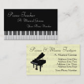 Carte de visite de professeur de piano et/ou de (Devant / Derrière)