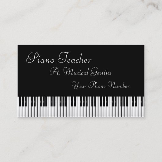 Carte de visite de professeur de piano et/ou de (Devant)