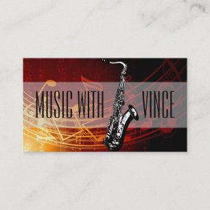 Carte de visite de professeur de saxophone de stud