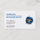 Carte de visite de professeur de snowboard (Devant)