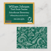 Carte de visite de professeur de tableau d'école (Devant / Derrière)