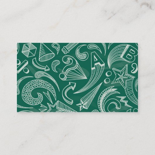 Carte de visite de professeur de tableau d'école (Dos)