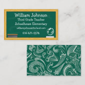 Carte de visite de professeur de tableau d'école (Devant / Derrière)