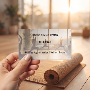 Carte de visite de professeur de yoga avec photo