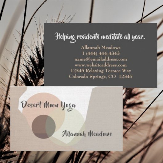 Carte de visite de professeur de yoga et de bien-ê