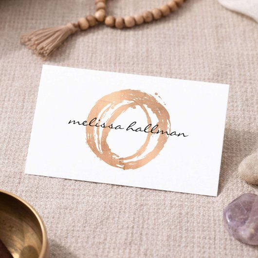 Carte de visite de professeur de yoga minimal rose