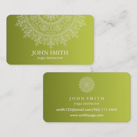 Carte de visite de professeur de yoga moderne mand (Devant / Derrière)