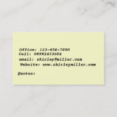 Carte de visite de professeur d'éducation spéciale (Dos)