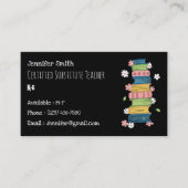 Carte de visite de professeur suppléant Fleurs Liv (Devant)