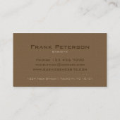 Carte de visite de professionnel de (Dos)
