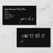 Carte de visite de professionnel de musique (Devant / Derrière)