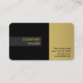 Carte de visite de professionnel de titane et d'or (Dos)