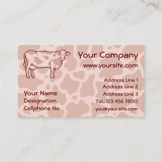 Carte de visite de profil de vache (Devant)