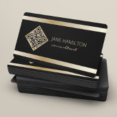 Carte de visite de profil QR Code Gold Modern