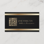 Carte de visite de profil QR Code Gold Modern (Devant)