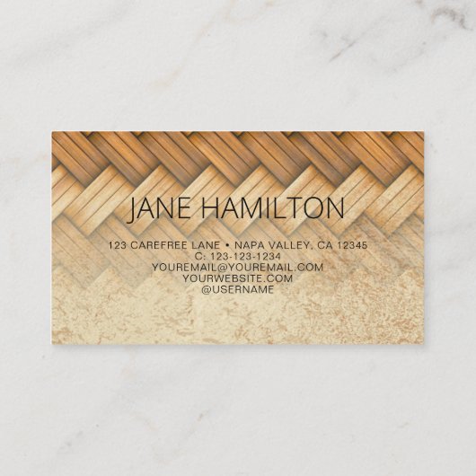 Carte de visite de profil QR Code Wicker Gold (Dos)