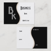 Carte de visite de profil simple noir blanc (Devant / Derrière)