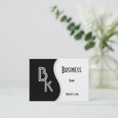 Carte de visite de profil simple noir blanc (Debout devant)