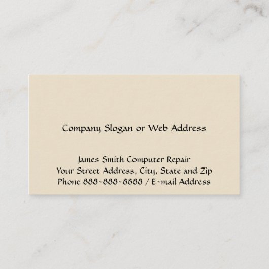 Carte de visite de programmeur de technicien infor (Dos)