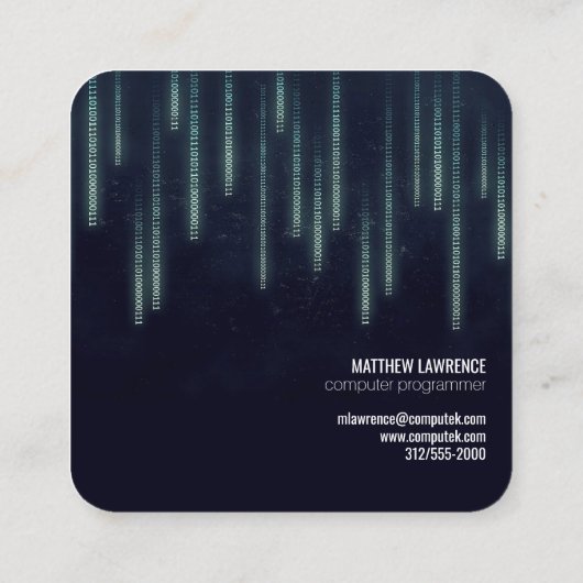 carte de visite de programmeur informatique (Dos)