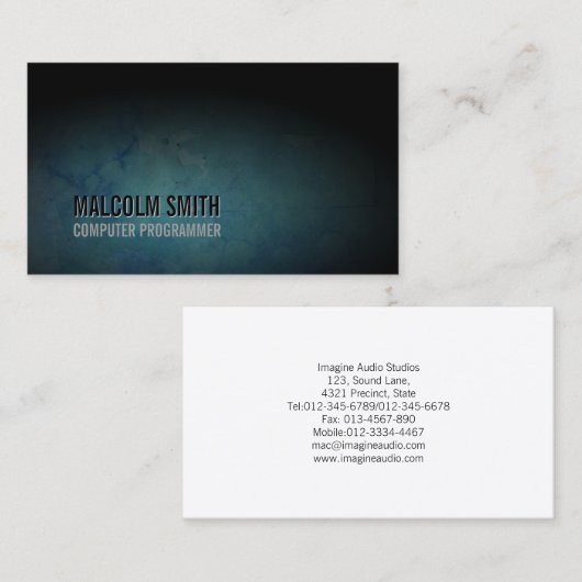 Carte de visite de programmeur informatique Grunge (Devant / Derrière)