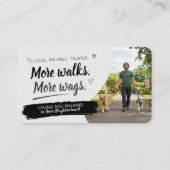 Carte de visite de promenade de chien avec code QR (Devant)