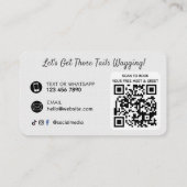 Carte de visite de promenade de chien avec code QR (Dos)