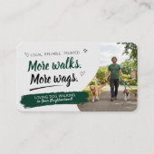 Carte de visite de promenade de chien avec code QR (Devant)