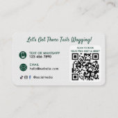 Carte de visite de promenade de chien avec code QR (Dos)