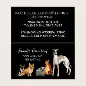 Carte de visite de promenade de chiens (Extérieur déplié)