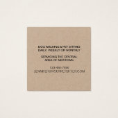 Carte de visite de promenade de chiens (Dos)