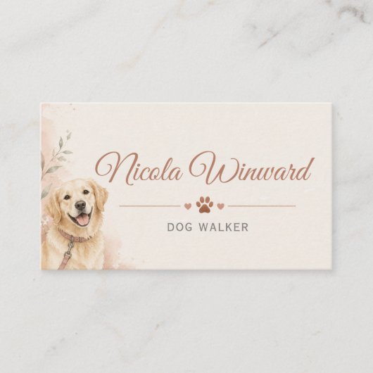 Carte de visite de promeneur de chiens (Devant)