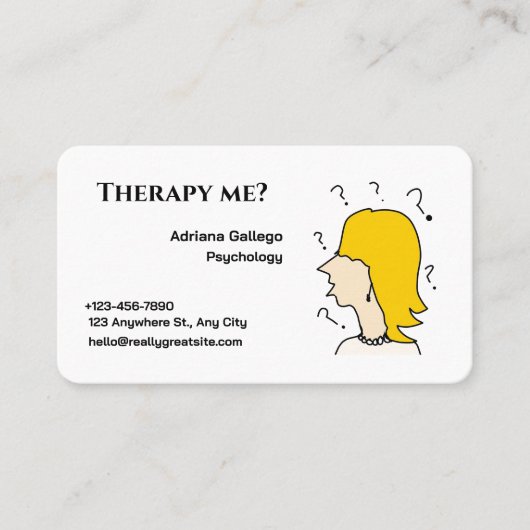 Carte de visite de psychologie (modifiable) (Devant)